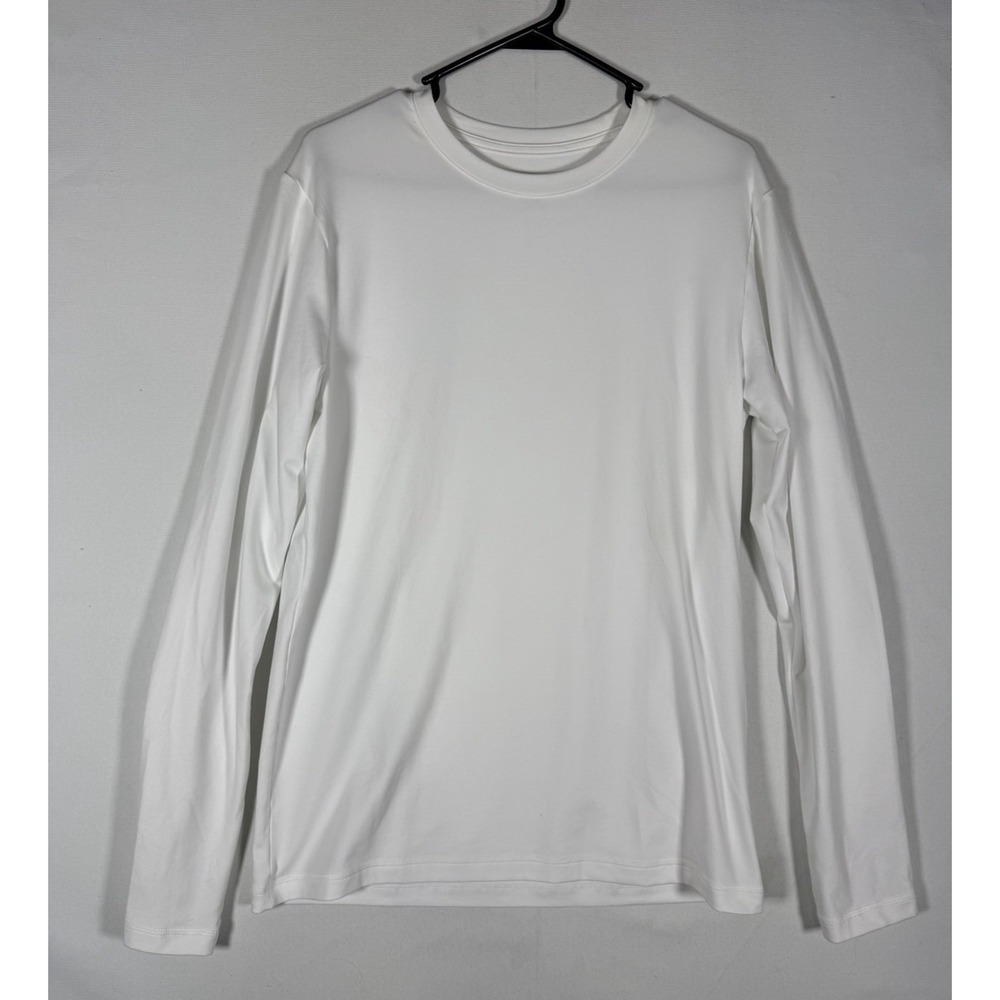 Alo Yoga Conquer Reform Crew Neck Long Sleeve Shirt Mens Small White Performance